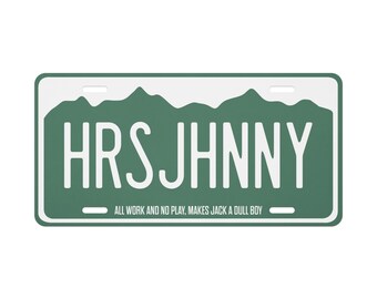 The Shining Vanity License Plate: Cult Movie Art- Retro Film Decor