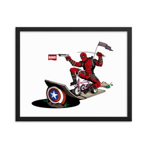 Deadpool Framed Art Print – One-of-One Comic Book Illustration