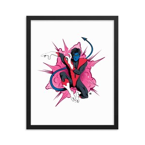 Nightcrawler X-Men Framed Art Print – One-of-One Comic Book Illustration