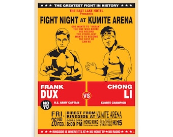 Bloodsport Parody Fight Poster- Retro Movie Art Print