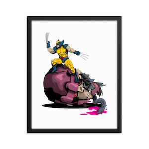 Lámina enmarcada de Wolverine de X-Men: ilustración única de cómic