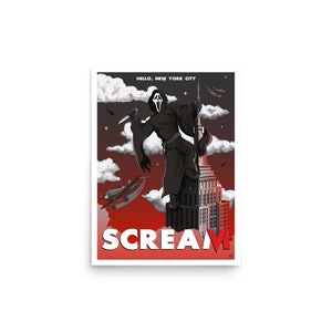 Scream 6- &#39;Hello, New York City&#39; King Kong Homage Poster- Pop Culture Horror Movie Art Print
