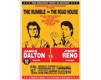 Road House Parody Fight Poster- Retro Movie Art Print
