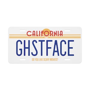 GHSTFACE Vanity License Plate- Scream Art- Retro Movie Art