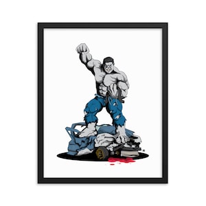 Grey Hulk Framed Art Print (Variant) – One-of-One Comic Book Illustration