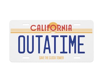 Back to the Future Vanity License Plate: Cult Movie Art- Retro Film Decor