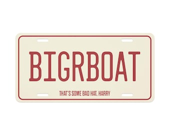 JAWS Vanity License Plate: Cult Movie Art- Retro Film Decor