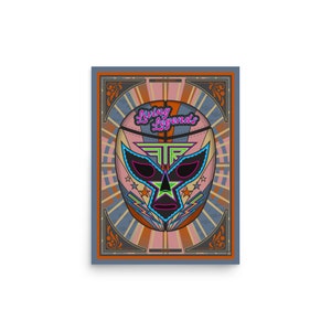 FTR Lucha Libre Mask Art Print: Wrestling Poster