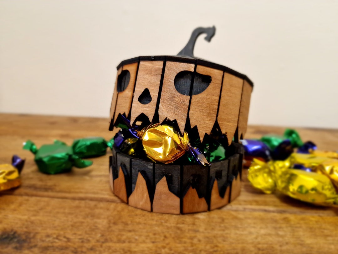 Laser Cutting Halloween Pumpkin Box Digital Plans Spooky Box Design Etsy