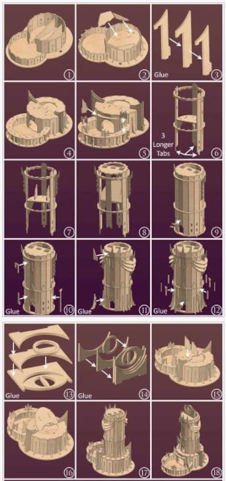 Lord of the Rings Sauron Tower Dice Tower Digital Plans - Dungeons and Dragons RPG Laser Cut File for Tabletop Gaming image 10