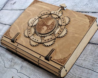 Tree of Life Celtic Book with Locking Gear: Laser Cut Plans (Digital Download)