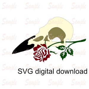 File di taglio SVG per file della macchina da taglio Cricut o Silouette SVG per vinile e ferro su file di taglio Grafica SVG per teschio di uccello macchina da taglio