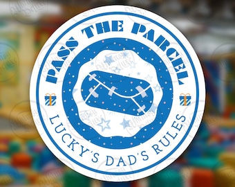 Pass The Parcel Sticker: Lucky's Dad's Rules, Waterproof Matte Vinyl