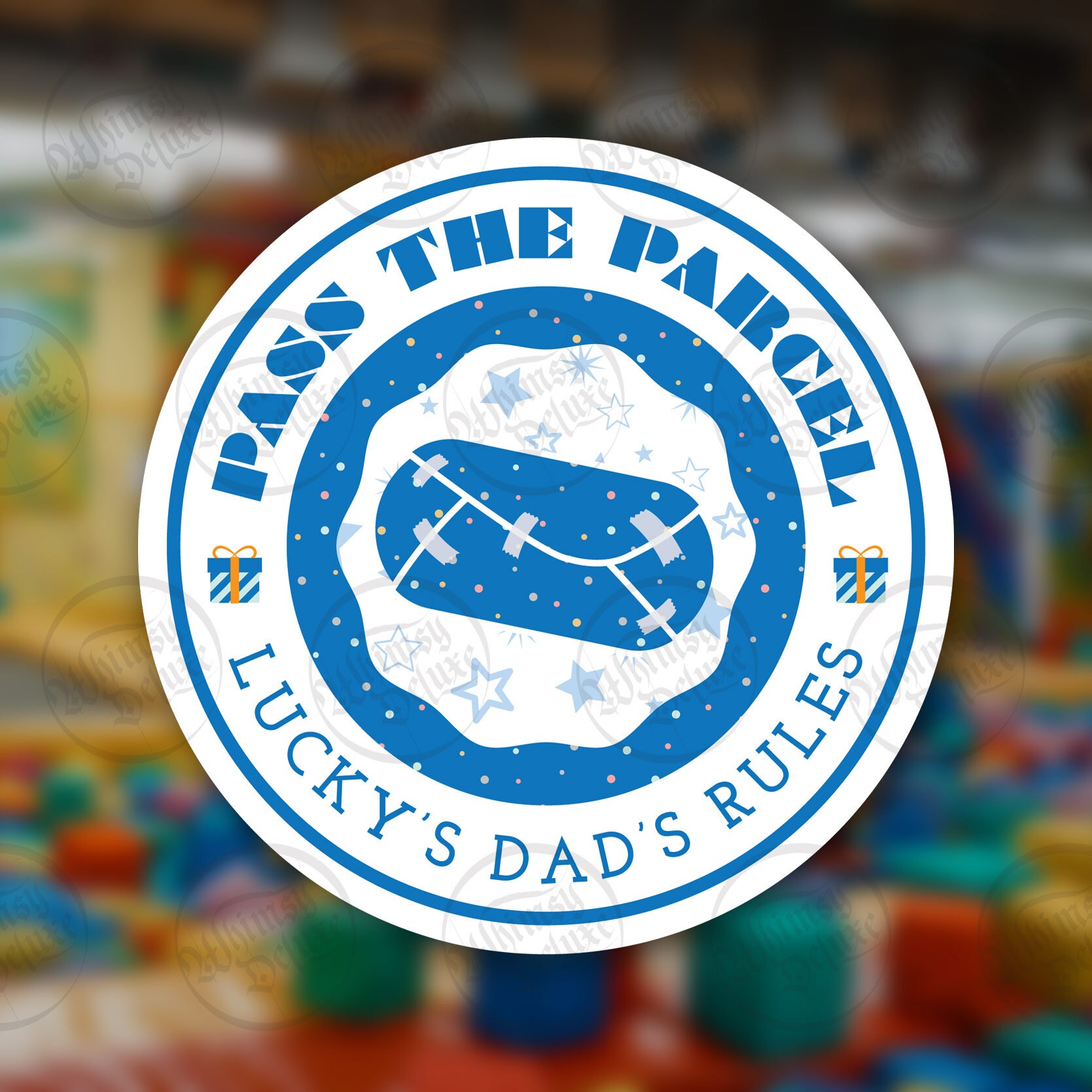 Pass The Parcel Lucky s Dad s Rules Sticker Waterproof Matte Vinyl For pass-the-parcel-lucky-s-dad-s-rules-sticker-waterproof-matte-vinyl-for