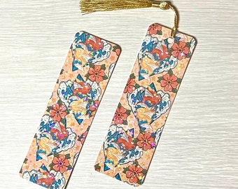 Koi Fish Pocket Monster rainbow sparkle Bookmark *Choose with or without tassel!*