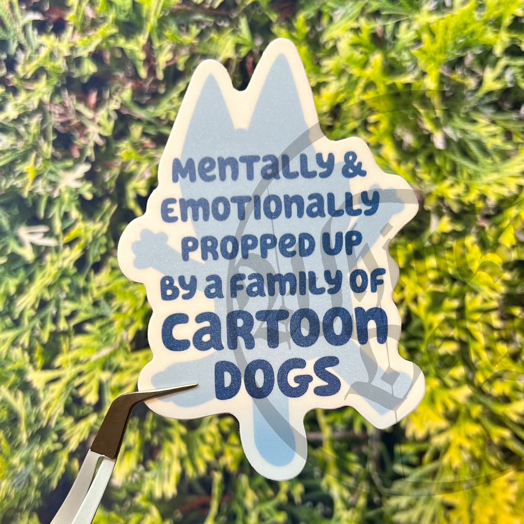 Blue Cartoon Dogs Vinyl Sticker - Waterproof Matte Finish