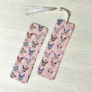 Eeveelution Dress-up Pocket Monster rainbow sparkle bookmark - choose with or without tassel