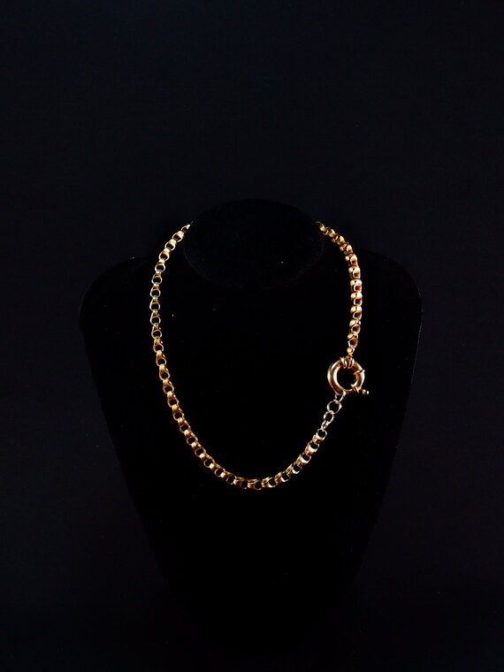 Gold Chain W/ Spring Ring Closure, Vintage 1980s … - image 1