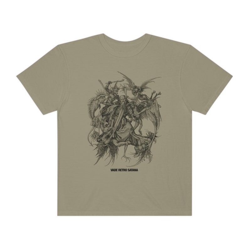 St. Anthony Vade Retro Satana Catholic Tee image 4