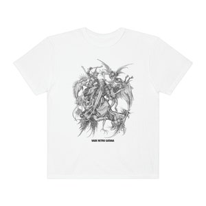 St. Anthony Vade Retro Satana Catholic Tee image 2