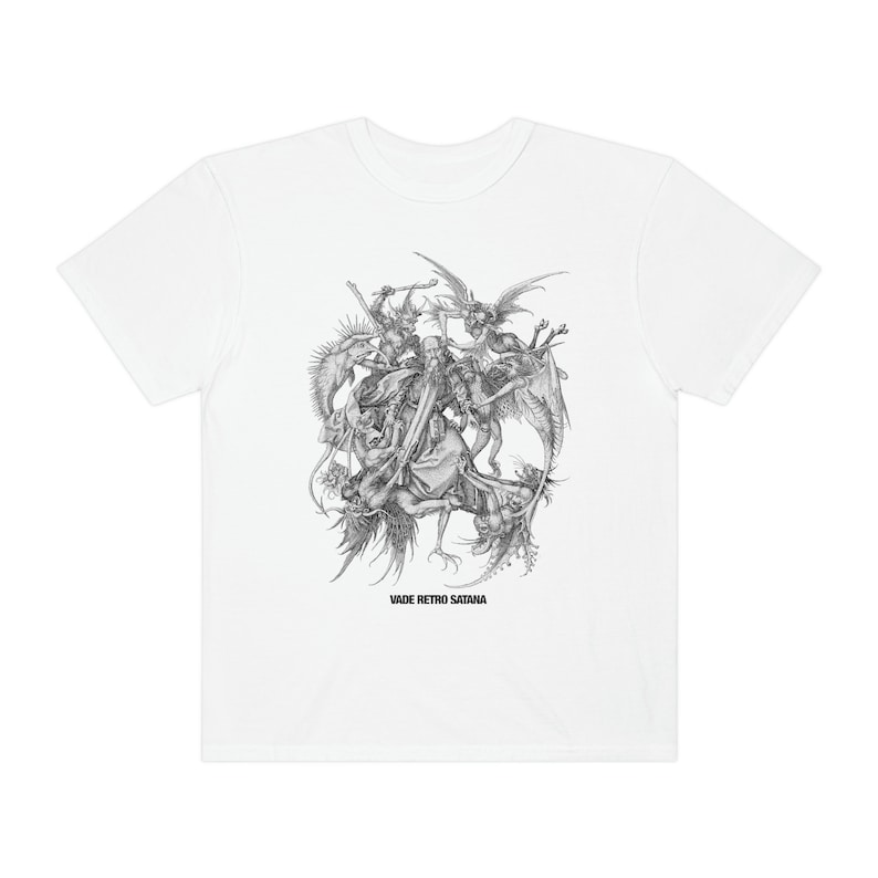 St. Anthony Vade Retro Satana Catholic Tee image 2