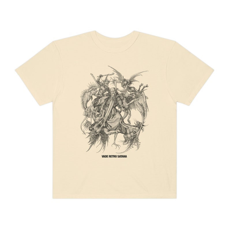 St. Anthony Vade Retro Satana Catholic Tee image 3