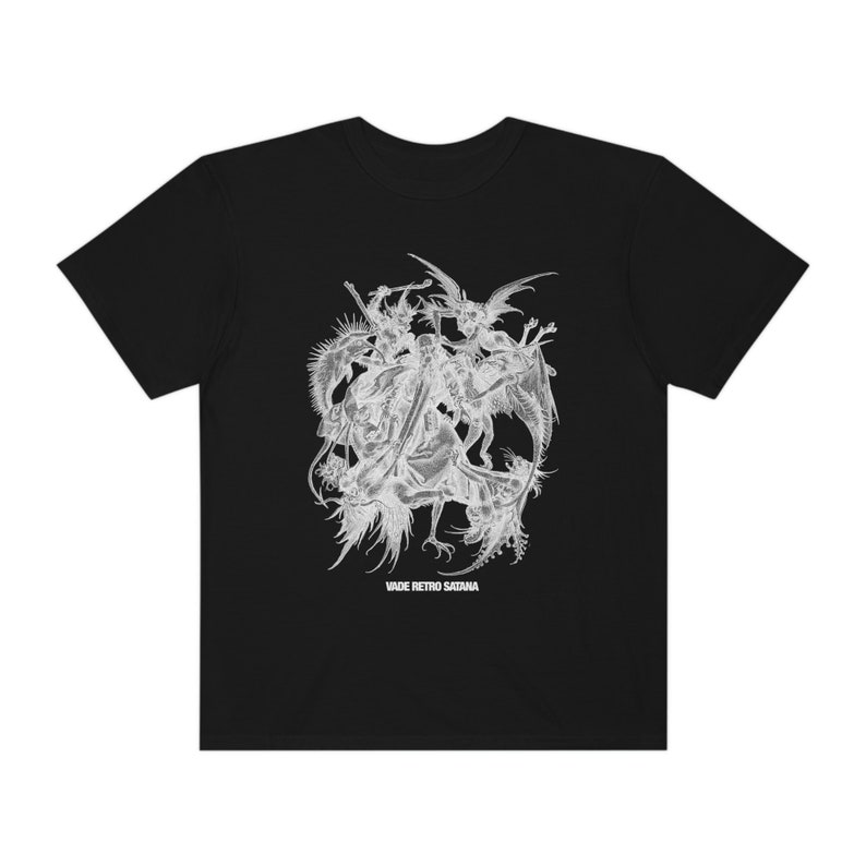 St. Anthony Vade Retro Satana Catholic Tee image 5