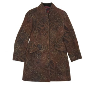 Brooks Brothers / 100 % Wool overcoat/ Women&#39;s Small / Dark paisley