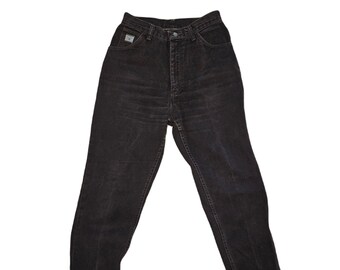90's Wrangler for Women tapered Jeans / Washed Black / Size 8, 32L / Made in USA