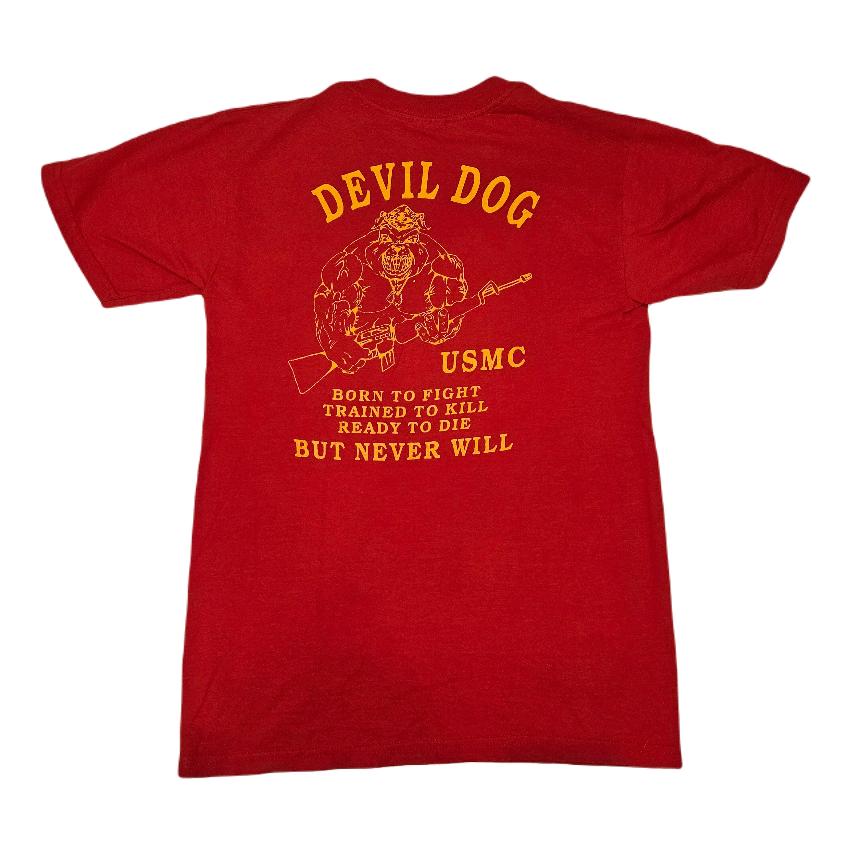 Vintage USMC Devil Dog Tshirt / Red / Men's Small / Graphic Tee - Etsy