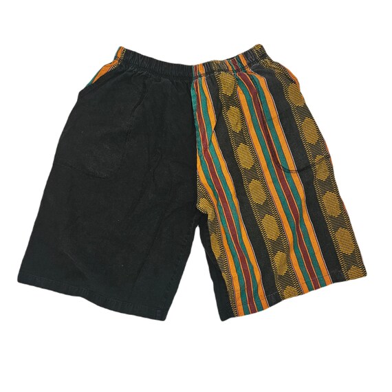 90's cotton shorts with Kente Cloth stripe / Men'… - image 1