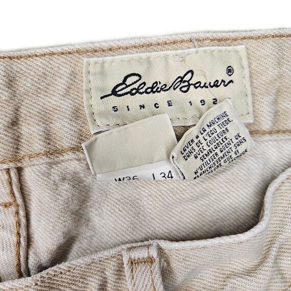 Vintage 90's Eddie Bauer Jeans / Light beige / Me… - image 5