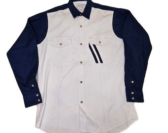 Vintage 80s Circle N Western Shirt: Cotton Long Sleeve, Men's Medium
