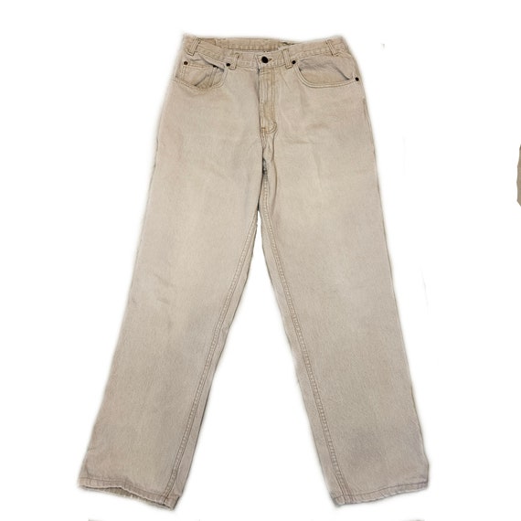 Vintage 90's Eddie Bauer Jeans / Light beige / Me… - image 1