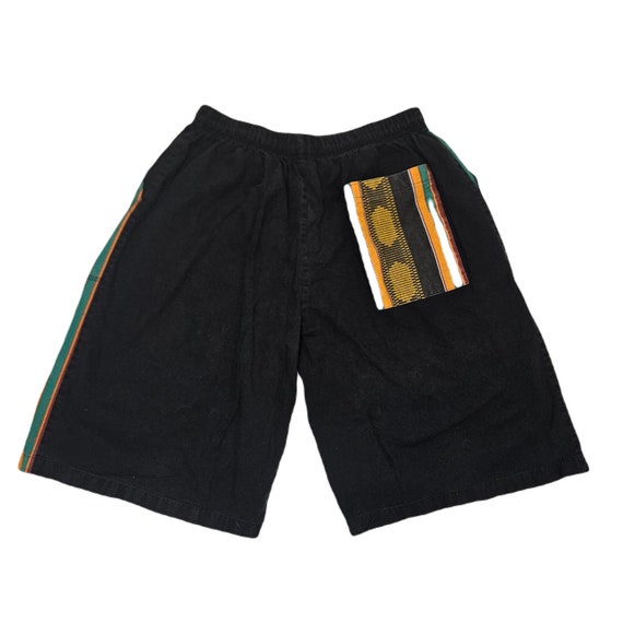 90's cotton shorts with Kente Cloth stripe / Men'… - image 2