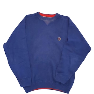 90s Tommy Hilfiger Sweater / Royal Blue / 100% cotton / Large /