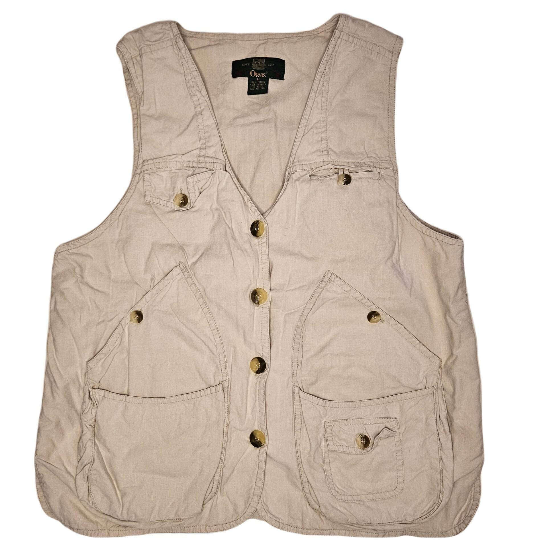 90's Orvis Fishing Vest / Women's Medium / Light Khaki/beige 