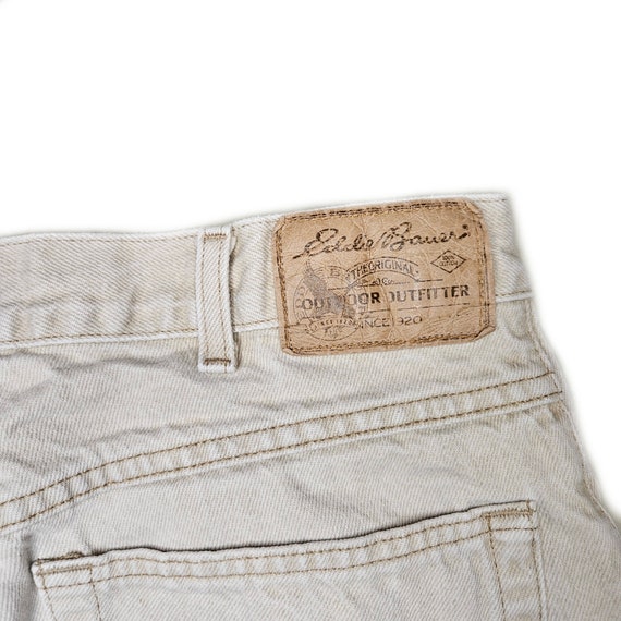 Vintage 90's Eddie Bauer Jeans / Light beige / Me… - image 3