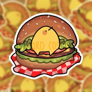 Burger Nuggie Aufkleber, gestanzter Aufkleber, Laptop Aufkleber, glänzendes Vinyl