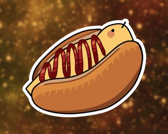 Hot Dog Nuggie Sticker, die cut Sticker, laptop sticker stickers,  cute stickers, glossy