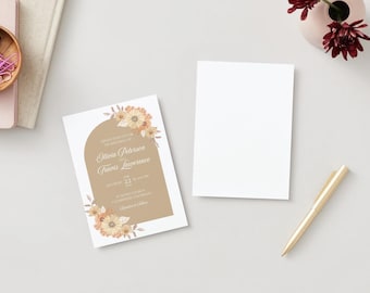 Herbstliche Hochzeit in Glow Hochzeitseinladung - Sofortiger Download Vorlage