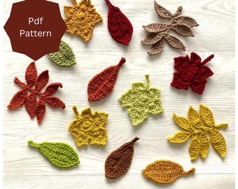 Autumn Leaves | Fall Leaves | Crochet PDF Pattern | Applique | Home Decor | Autumn Wreath | Table decorations | Garland