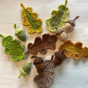 Oak Leaves and Acorns | Crochet PDF Pattern | Autumn Decorations | Oak | Acorn | Digital Download