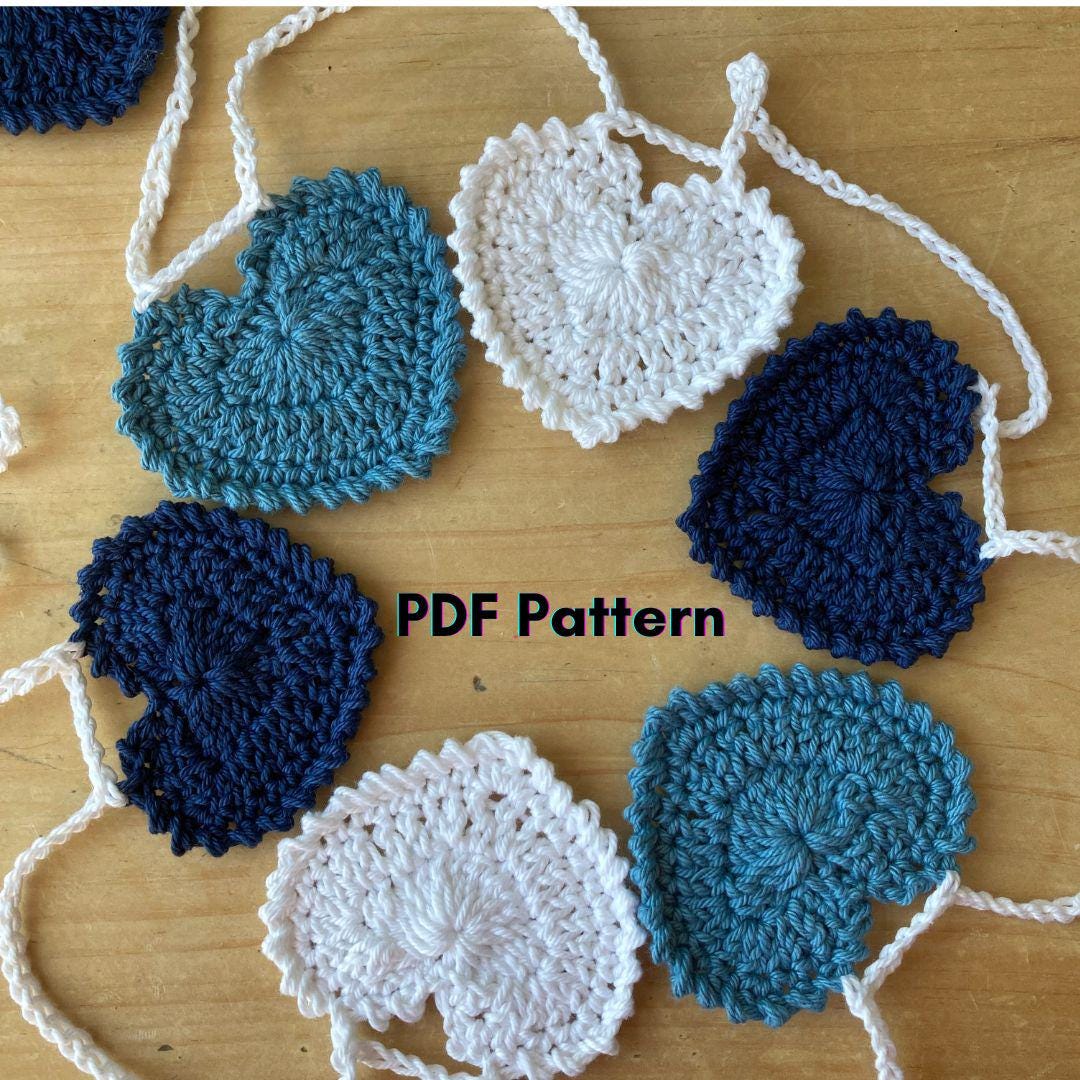 Crochet Heart Garland | Heart Bunting | Heart Decoration | Nursery  | Crochet hearts | Wedding decorations