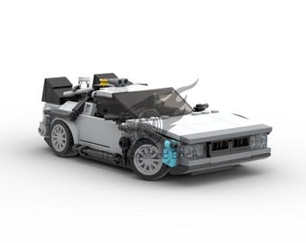 Delorean Time Machine Building Blocks Set | Custom LEGO Compatible (351 Pieces)