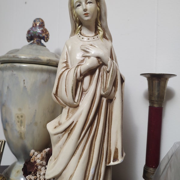 Virgin Mary Madonna Religious Statue 11 inch Handcrafted Religious Decor Spiritual Jesus Art Piece Elegant Christian Home Decoration