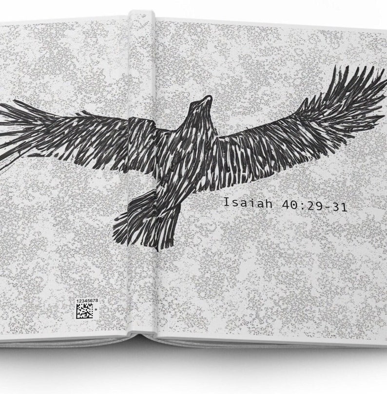 Wings Like Eagles, Bible Verse, Hardcover, Prayer Journal, Notebook, Dream Journal, Faith