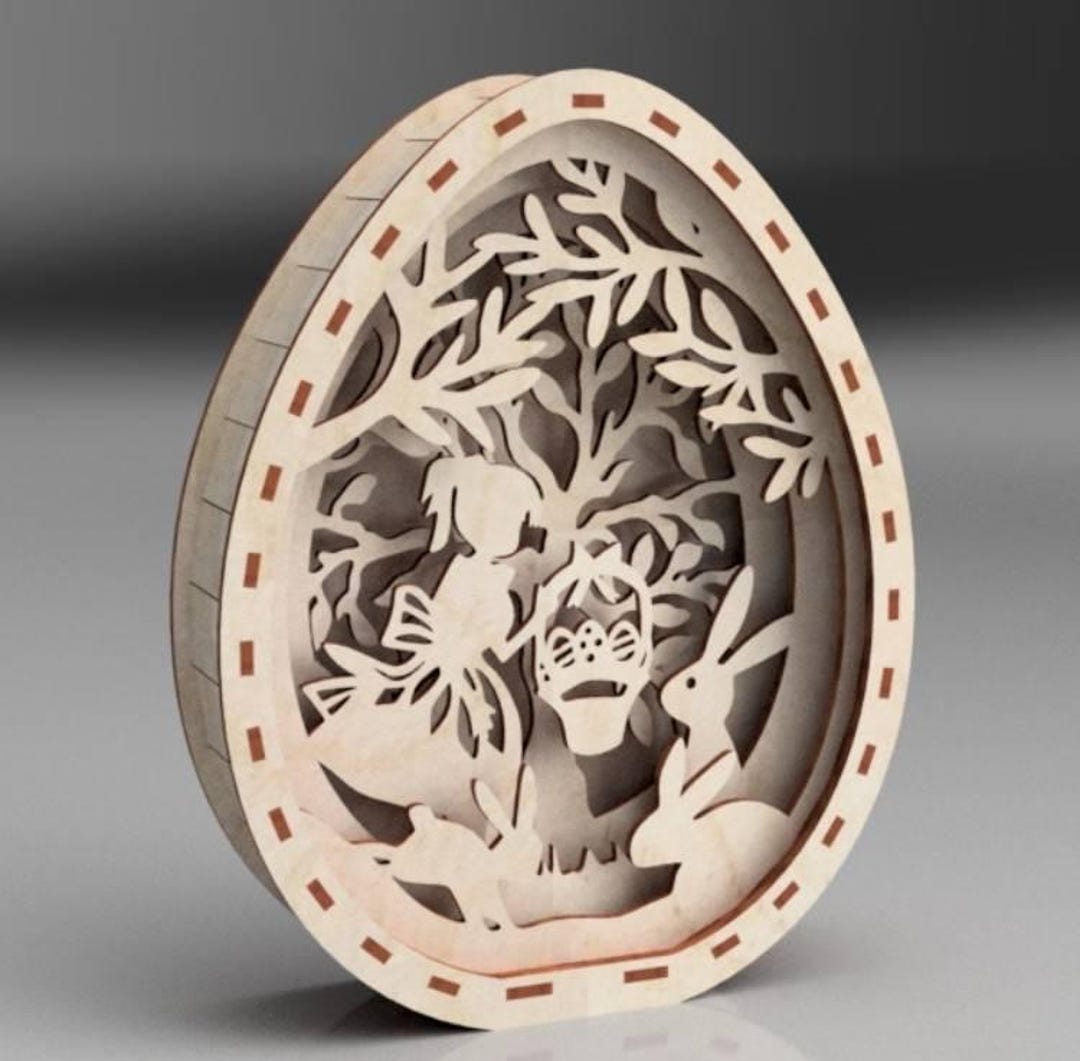 Easter Egg 3D Laser Cut File-digital Template Dxf Plt Pdf Svg - Etsy