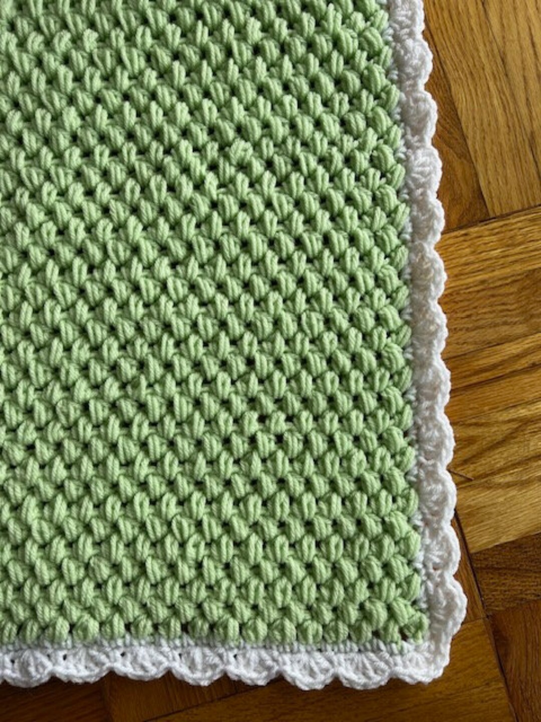 Mint Green Crocheted Baby Blanket Handcrafted Baby Blanket Etsy