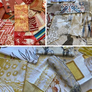 Paquete de muestras de tela de diseñador: 47 oz de texturas mixtas para artes y manualidades **POR FAVOR, LEA LA DESCRIPCIÓN**